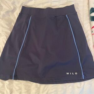 WILO Women's Dark Blue Mini Skirt with Light Blue Trim
